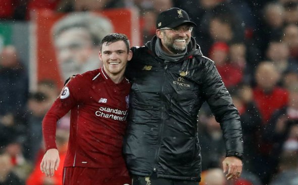 Image for Liverpool fans go wild for Robertson at HT v Brighton