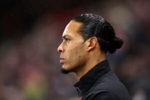 Virgil van Dijk of Liverpool takes to the field prior to the Premier League match between Sunderland and Liverpool at Stadium of Light on February 11, 2026 in Sunderland, England.