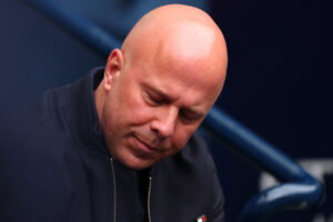 Liverpool Manager Arne Slot during the Emirates FA Cup Quarter Final match between Manchester City and Liverpool on April 4, 2026 in Manchester, England.
